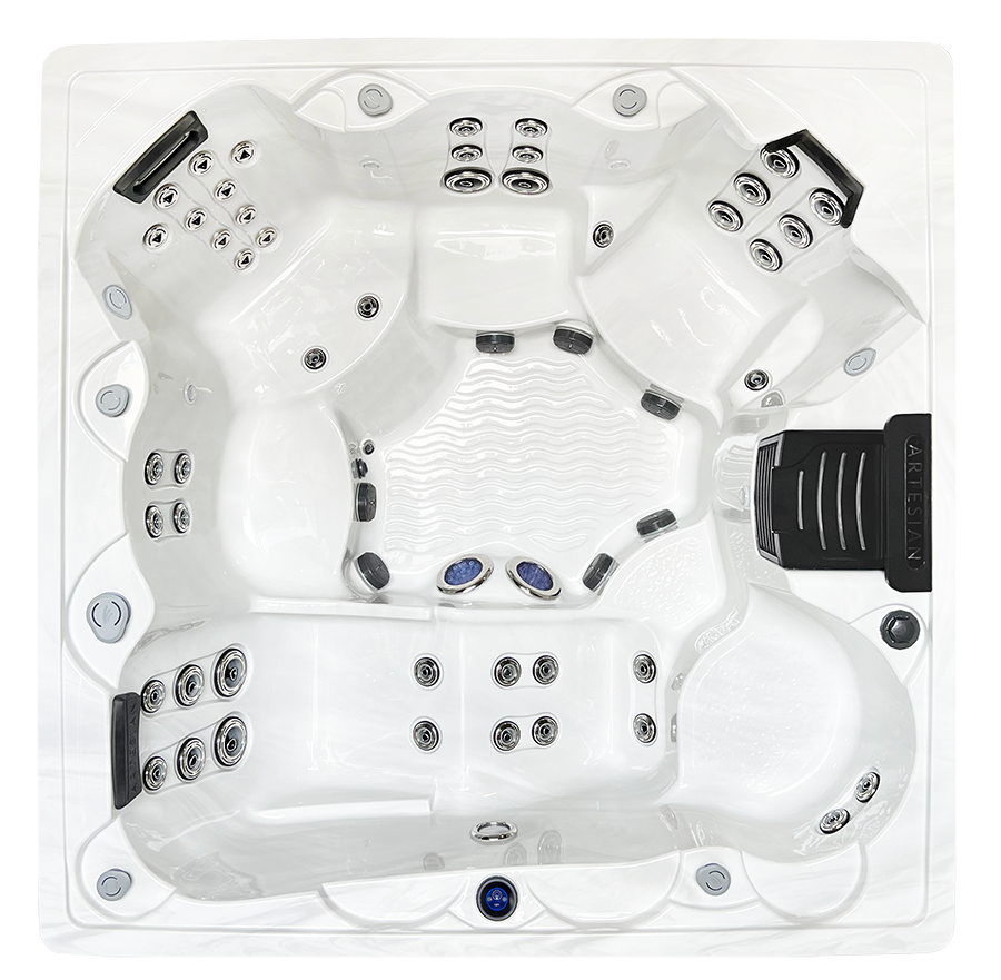 Artesian Spas Island Spas Grand Bahama Luxury 52 hot tub top view available from Hot Tub Haven in Surrey and Sussex