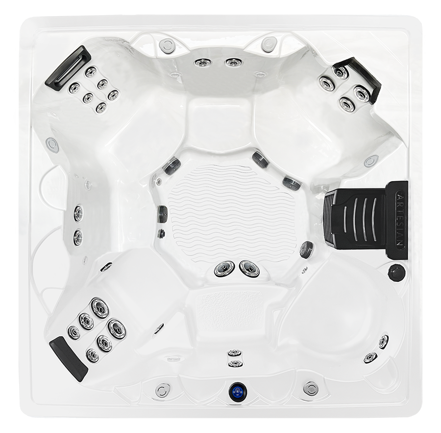 Artesian Spas Island Spas Captiva Essential 32 hot tub, top view, available from Hot Tub Haven in Surrey and Sussex