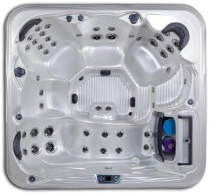 Artesian Spas Island Spas Nevis 45 hot tub, top view, available from Hot Tub Haven in Surrey and Sussex