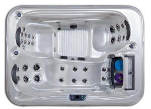 Artesian Spas Island Spas Santa Cruz 33 hot tub, top view, available from Hot Tub Haven in Surrey and Sussex