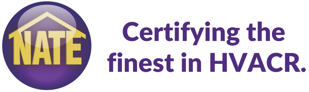 The logo for nate certifies the finest in hvacr