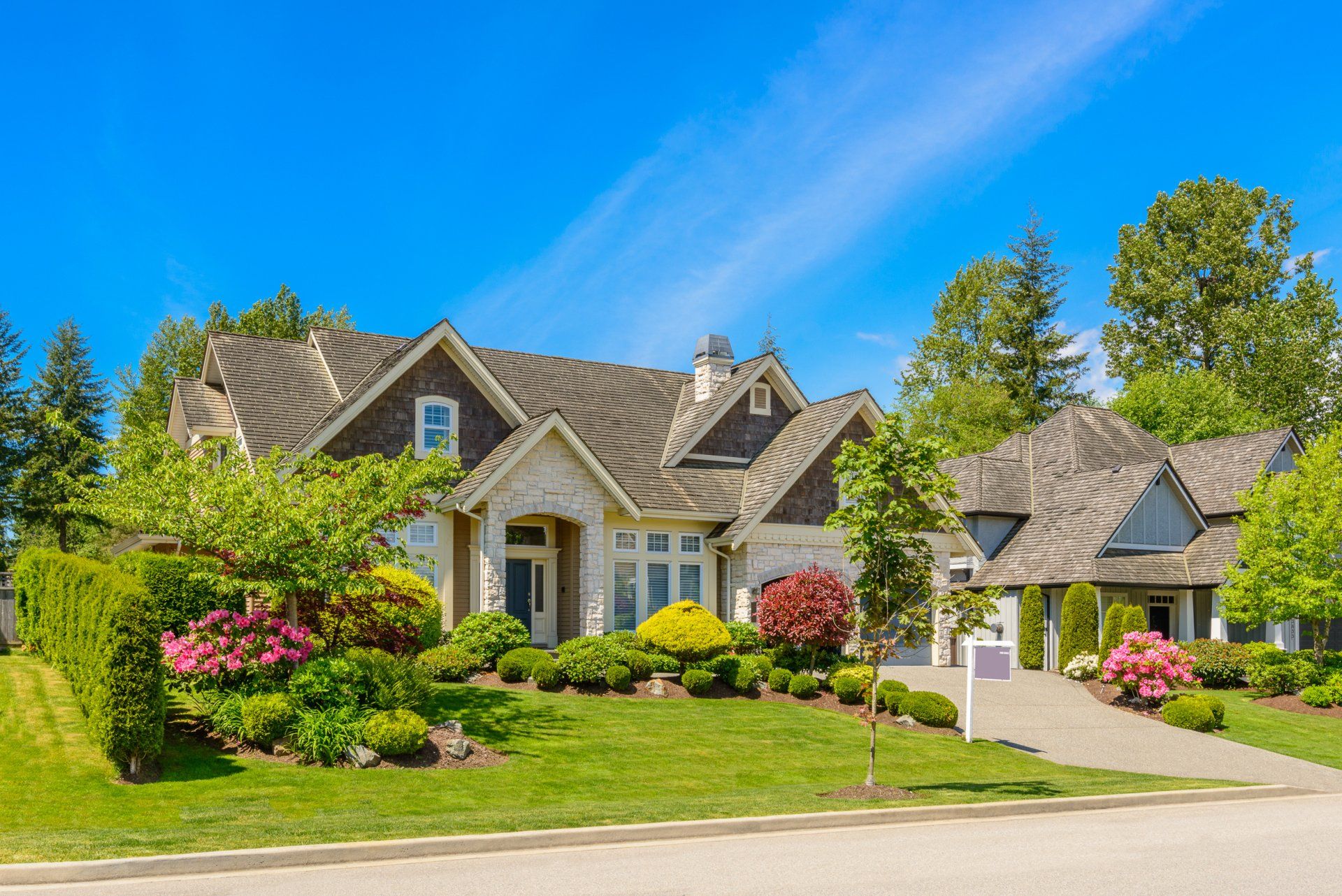 House in spring season