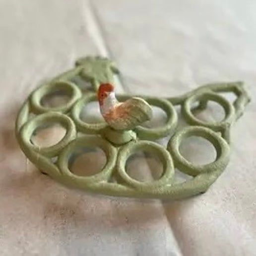 Cast Iron Egg Holder, Light Green (117-A-4)