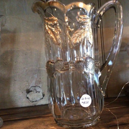 Pitcher, EAPG, Gold Trim Glass (12-D-47)
