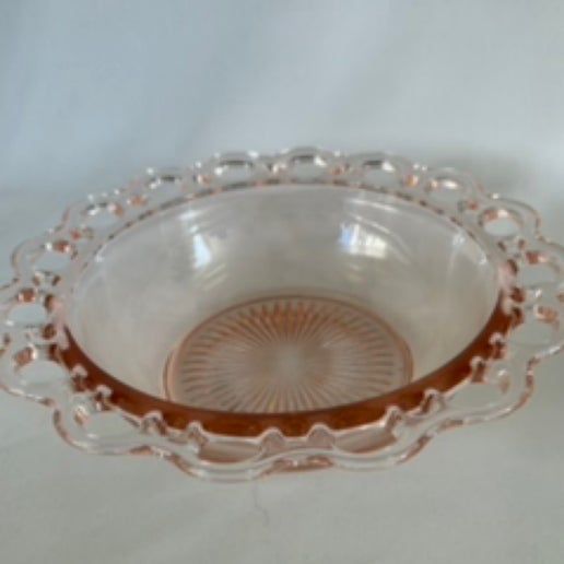 Pink Depression Glass Serving Bowl, Jeannette Glass Co.   (12-B/SB)
