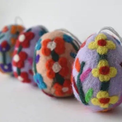 Felted Wool Egg Ornaments (83-B-1)
