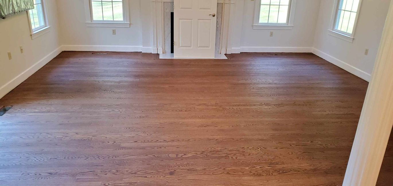 freshly refinished and stained hardwood 