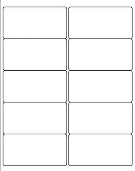 A sheet of blank labels on a white background.