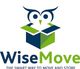The logo for wise move shows an owl coming out of a box.