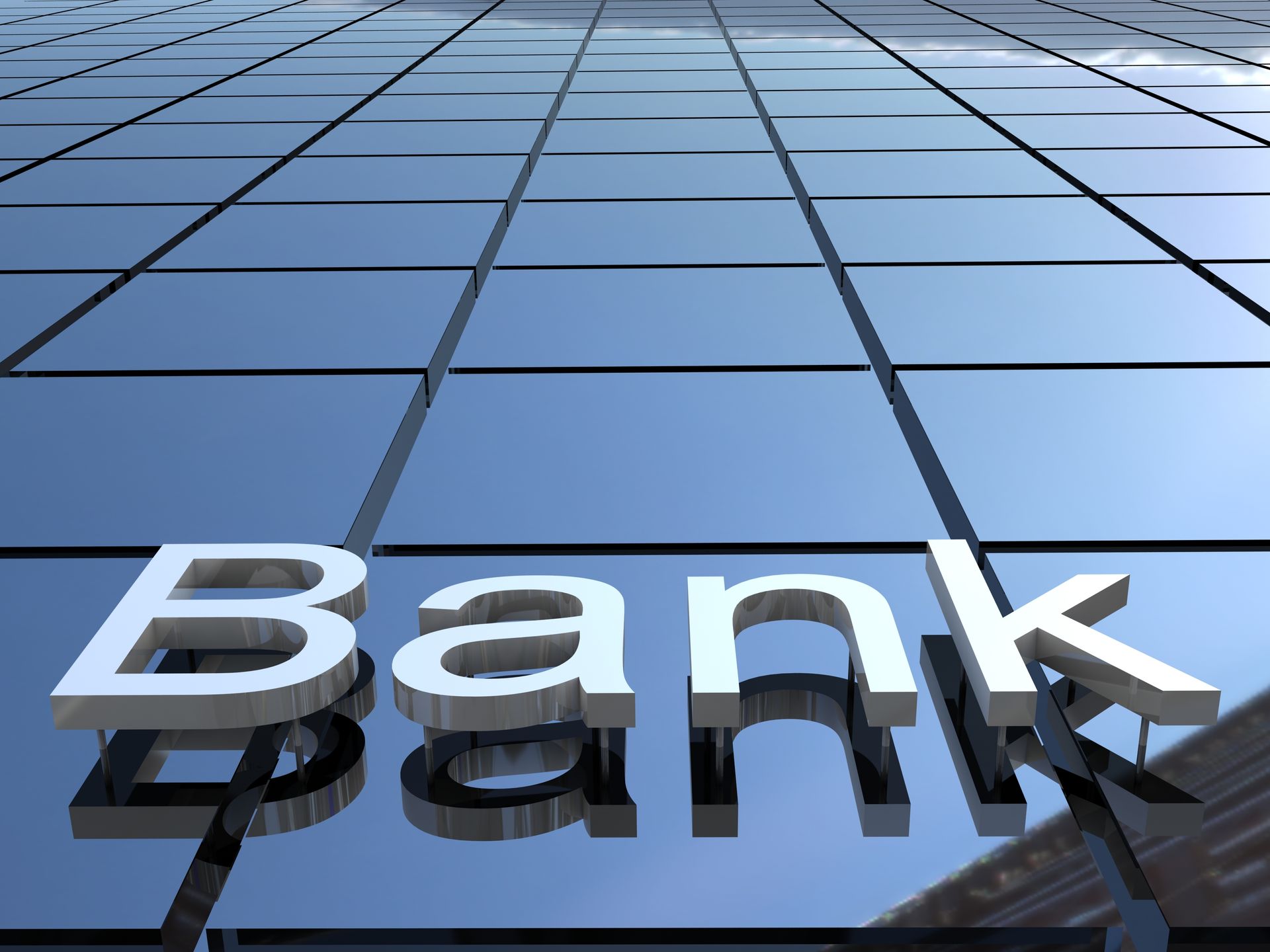 A building with the word bank on it