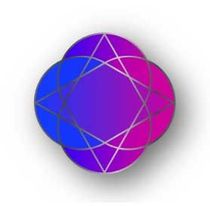 purple and blue circle with a diamond