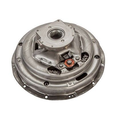 Conjunto de embrague metálico para automóvil. Circular, con cubo central y componentes atornillados.