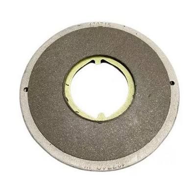 Disco de freno circular gris con anillo interior dorado.