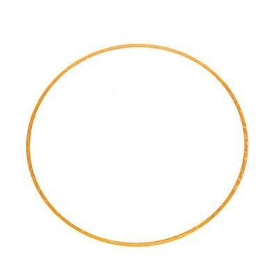 Pulsera circular de color dorado sobre fondo blanco.
