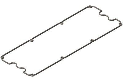 Junta de tapa de válvulas de motor rectangular gris.