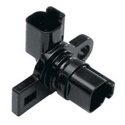 Sensor de velocidad del vehículo negro con dos conectores y puntos de montaje.