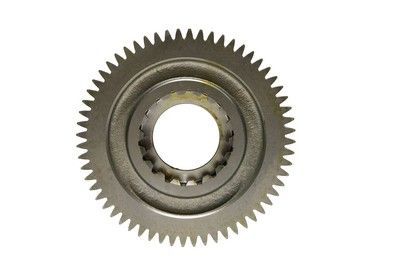 Engranaje con muchos dientes, círculo interior con dientes, centrado sobre fondo blanco.