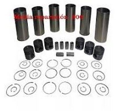 Kit de cilindro y pistón de motor con varios segmentos.