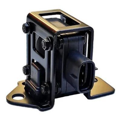 Módulo sensor electrónico negro montado en un soporte metálico, con un conector eléctrico rectangular.