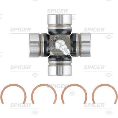 Junta universal Spicer con cuatro clips de retención; pieza automotriz para aplicaciones de transmisión.