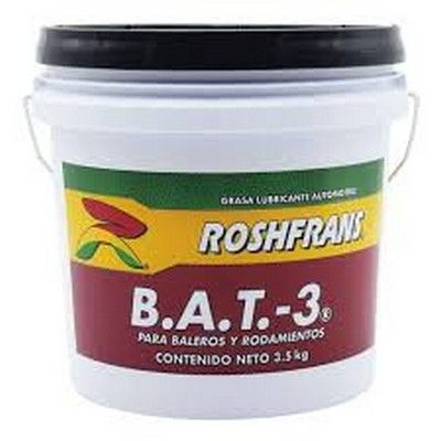 Cubo blanco de grasa lubricante Roshfrans BAT-3 para rodamientos, 3,5 kg.