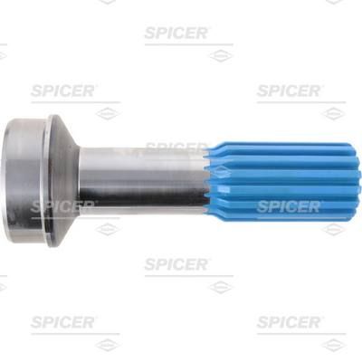 Eje automotriz azul y plateado con la marca 