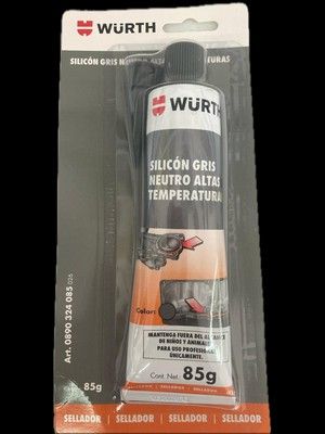 Tubo de sellador de silicona gris de Würth.