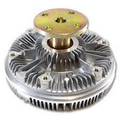 Embrague de ventilador de motor de aluminio con disco dorado y múltiples aletas.