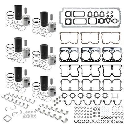 Kit de reconstrucción de motor con pistones, anillos, juntas y cojinetes.