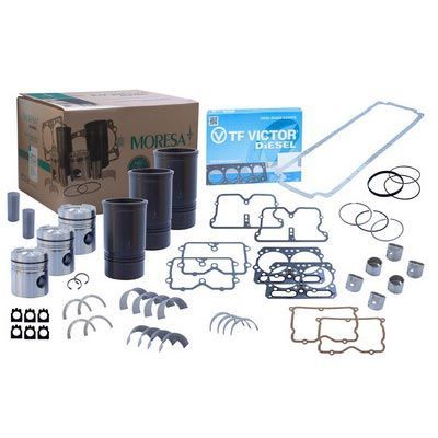 Kit de reparación de motor con pistones, camisas, juntas y sellos.