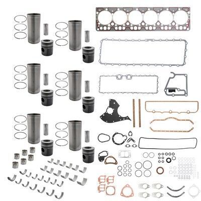 Kit de reconstrucción de motor con pistones, anillos, camisas de cilindros, juntas y herrajes.