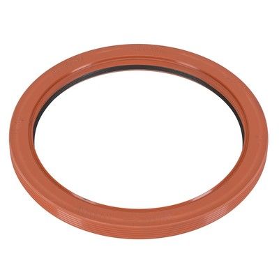 Sello de aceite circular naranja con anillo interior negro.