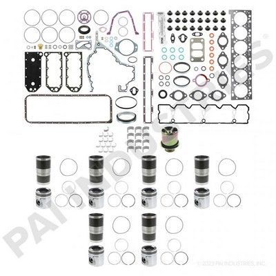 Kit de piezas del motor dispuesto, incluidas juntas, pistones, anillos y otros componentes.