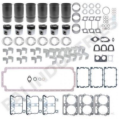 Kit de reconstrucción de motor con pistones, camisas de cilindros, juntas y cojinetes.