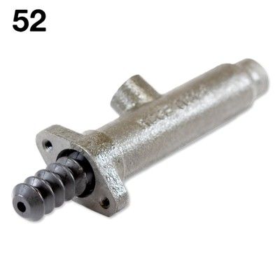 Cilindro con brida de montaje, utilizado en sistemas automotrices o mecánicos.