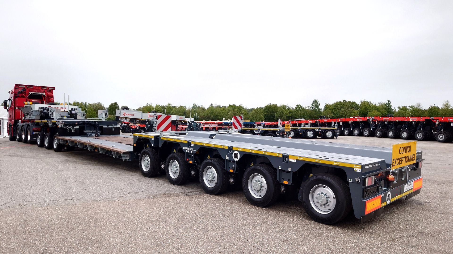 Scheuerle, tii group, faymonville, noteboom, broshuis, goldhofer, maxtrailer, kassbohrer, kaessbohrer, negabarīta, smagsvara piekabes, treileris, tralis, trailer, oversize transport oversized heavy 100t 100 tonnas 1000t 5000t 10000t īpaši izturīgas piekabes