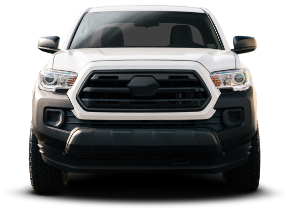White Toyota Tacoma pickup truck, black grill and bumper. | Moorhead Auto Care & Tires