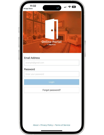 iPhone displaying Online Portal