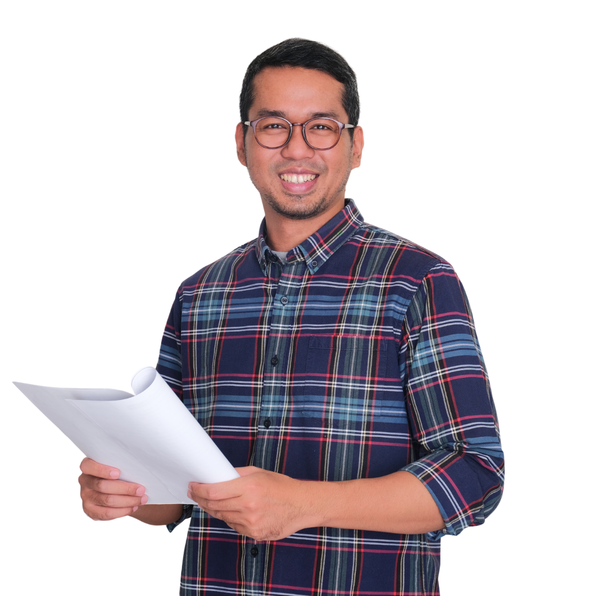 A man holding a piece of paper