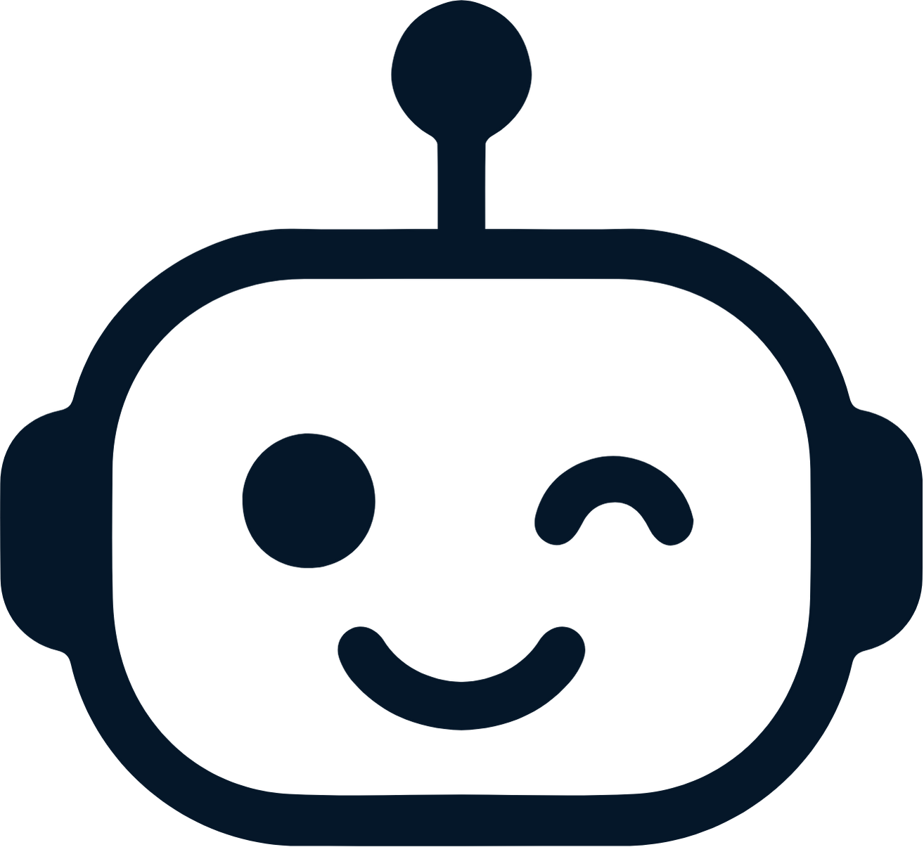 Winking robot face icon 