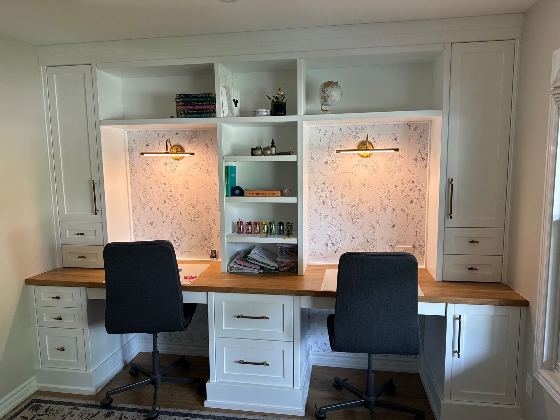 custom home office desks with shelves