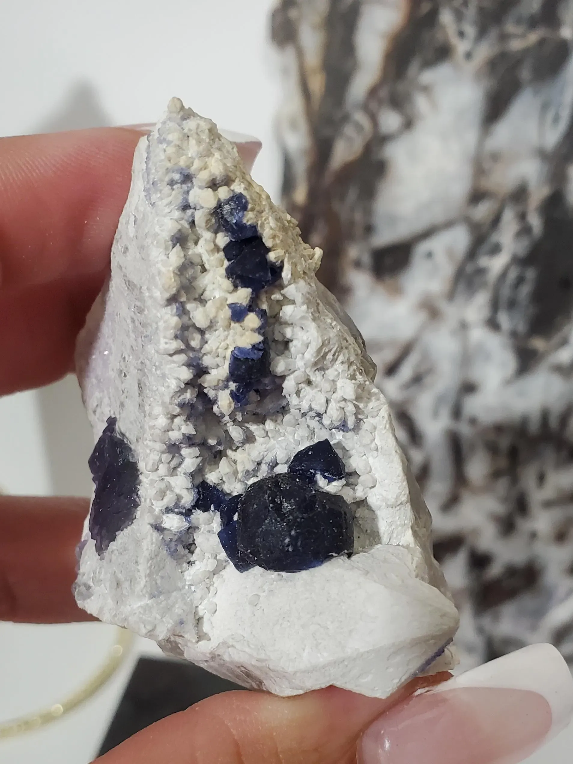 Blueberry Fluorite Specimen Cluster 106g Inner Mongolia