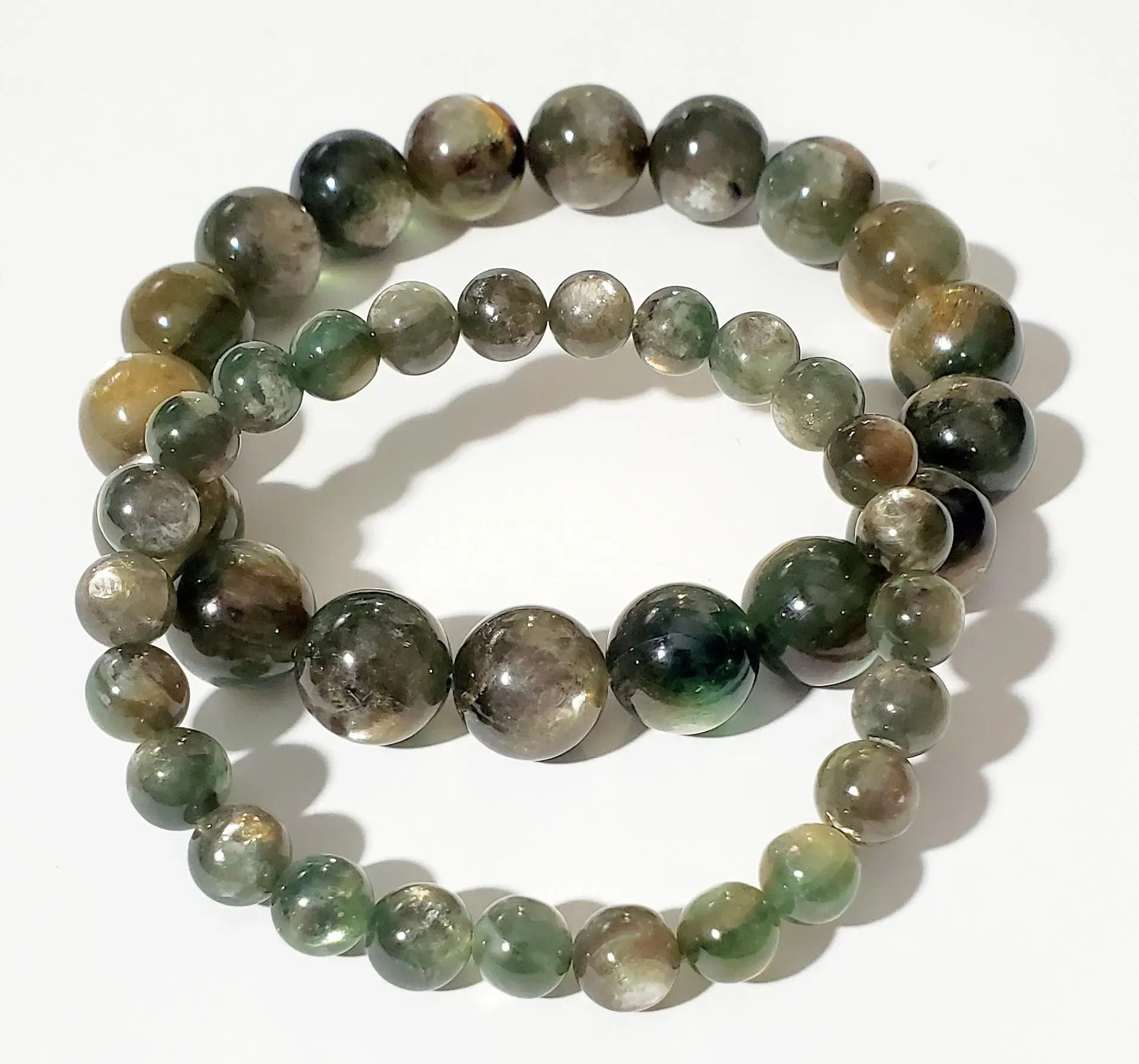 Green Mica Lepidolite bead bracelet 1pc