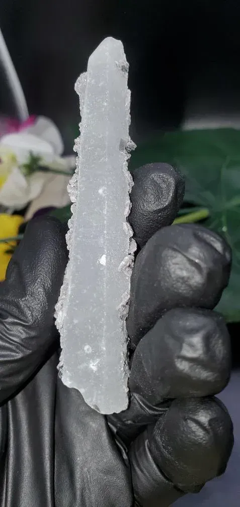 Inner Mongolia Candle Quartz Crystal Point with Specular Hematite 24g