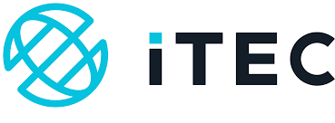 Logo of iTEC with a globe-like design in teal and the text