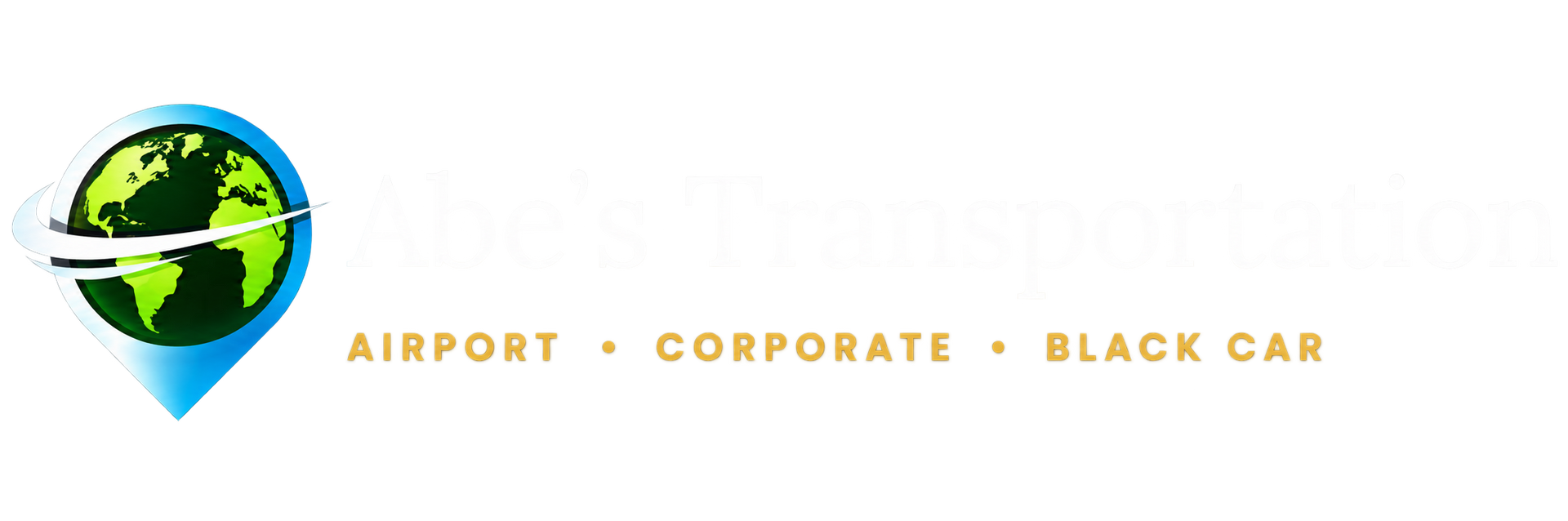Globe logo beside gold text reading “Airport Corporate Black Car”
