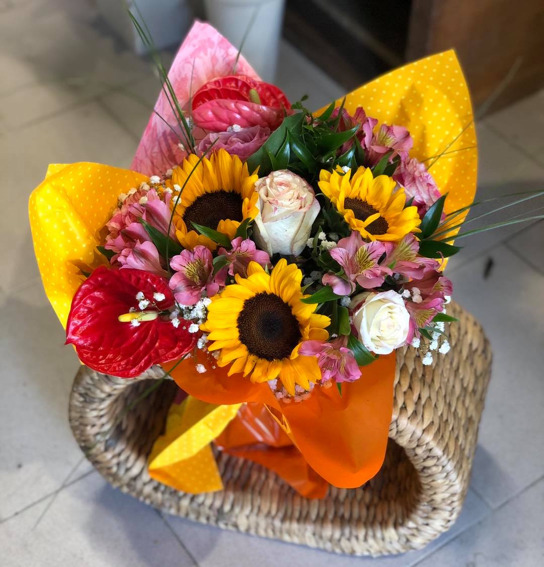 Bouquet con girasoli