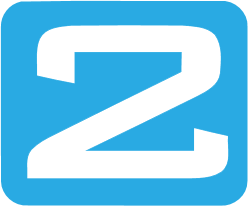 White “Z” logo on a blue rounded-square background