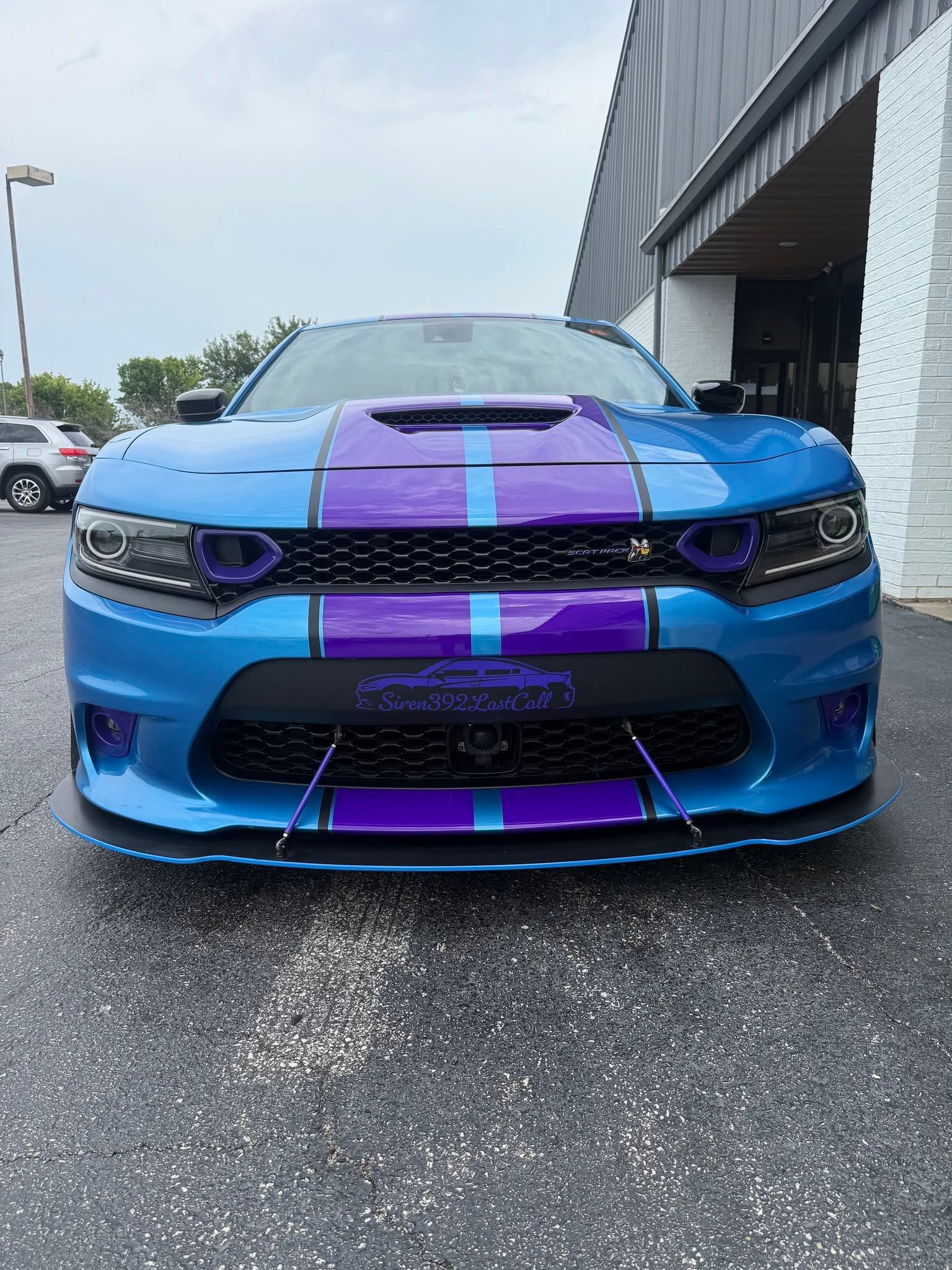 Custom Challenger paint and graphics after detailing