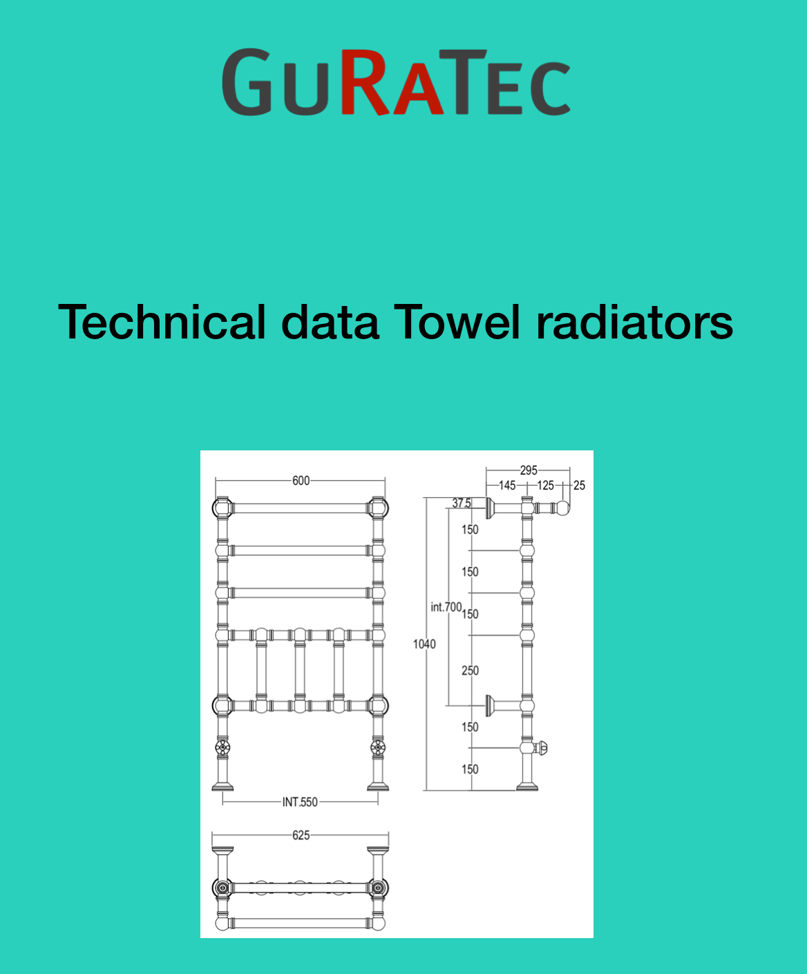 Technical data towel radiator water system